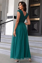 Sequin V-Neck Mesh Maxi Dress - Guy Christopher