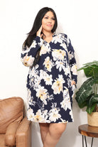 Sew In Love Full Size Flower Print Shirt Dress - Guy Christopher