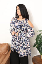 Sew In Love Full Size Long Sleeve Flower Print Blouse - Guy Christopher
