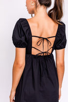 SHORT SLEEVE BACK TIE DETAIL BABYDOLL DRESS - Guy Christopher