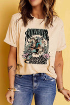 Short Sleeve Round Neck Cowboy Graphic Tee - Guy Christopher
