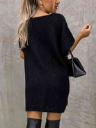 Short Sleeve Sweater Dress with Pockets - Guy Christopher