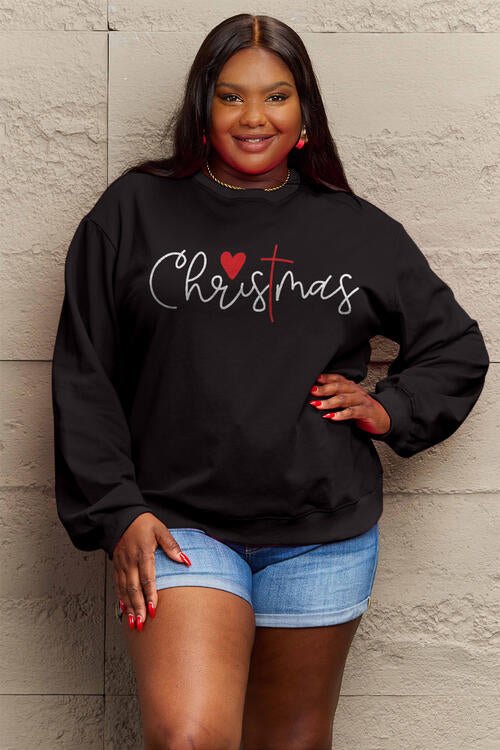 Simply Love Full Size CHRISTMAS Long Sleeve Sweatshirt - Guy Christopher