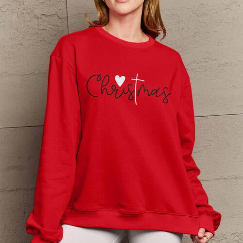 Simply Love Full Size CHRISTMAS Long Sleeve Sweatshirt - Guy Christopher