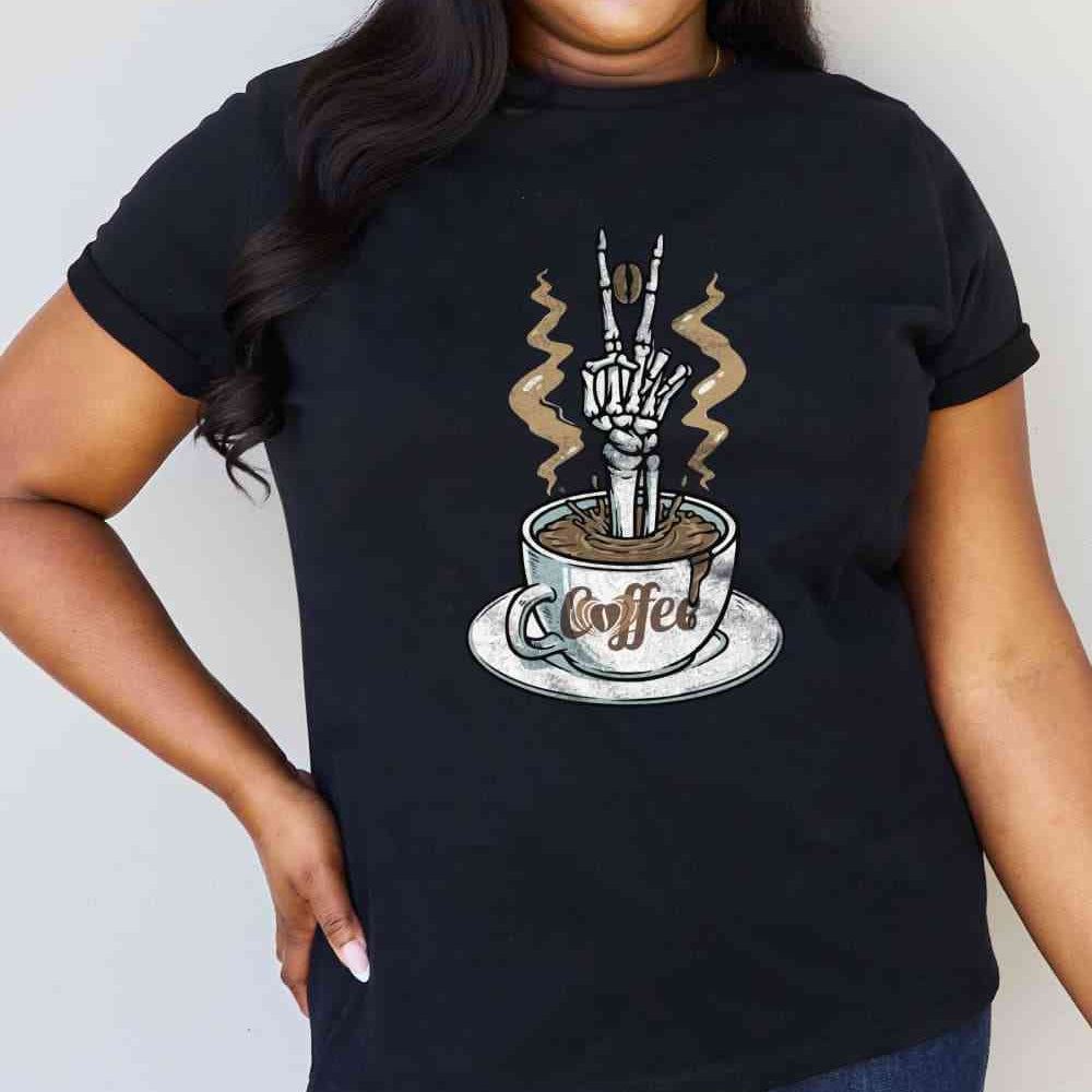 Simply Love Full Size COFFEE Graphic Cotton Tee - Guy Christopher
