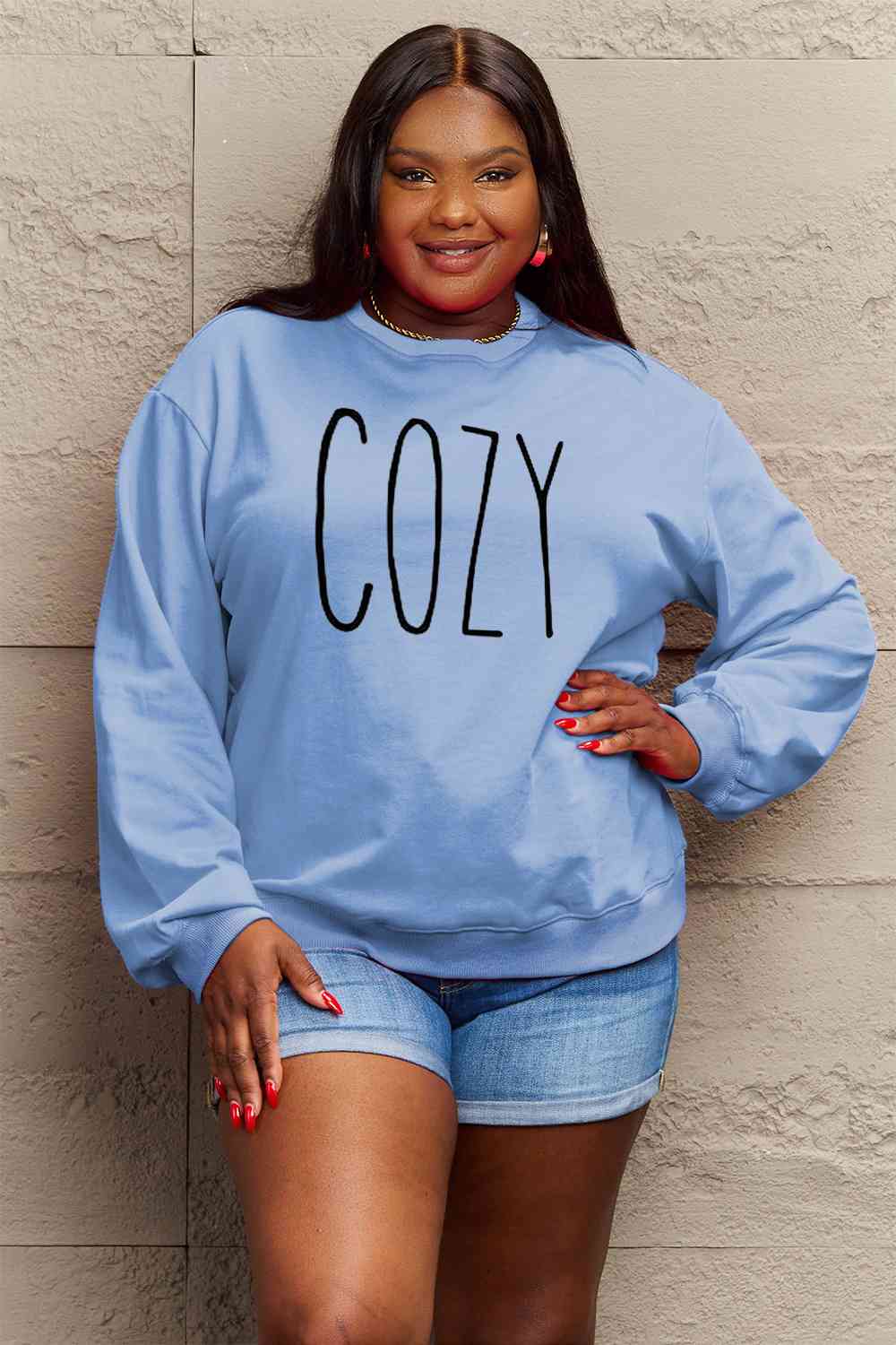 Simply Love Full Size COZY Graphic Sweatshirt - Guy Christopher