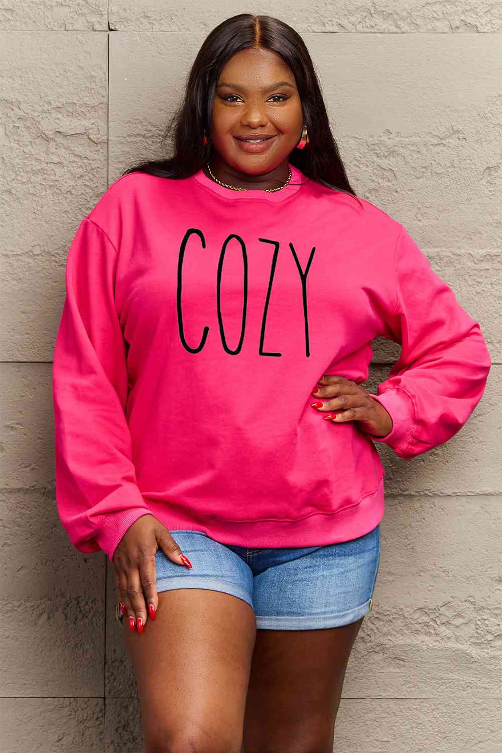 Simply Love Full Size COZY Graphic Sweatshirt - Guy Christopher