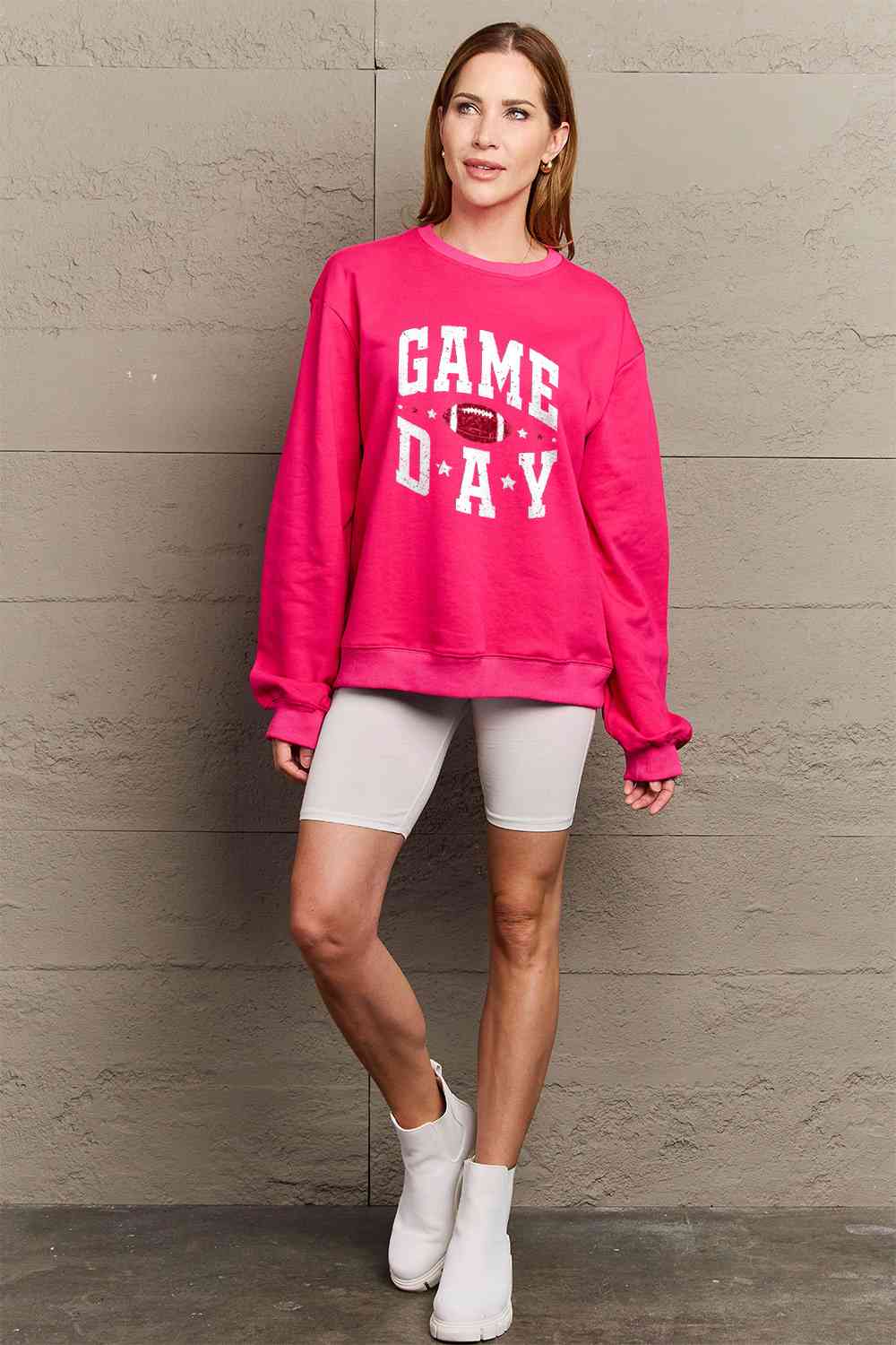 Simply Love Full Size GAME DAY Graphic Sweatshirt - Guy Christopher