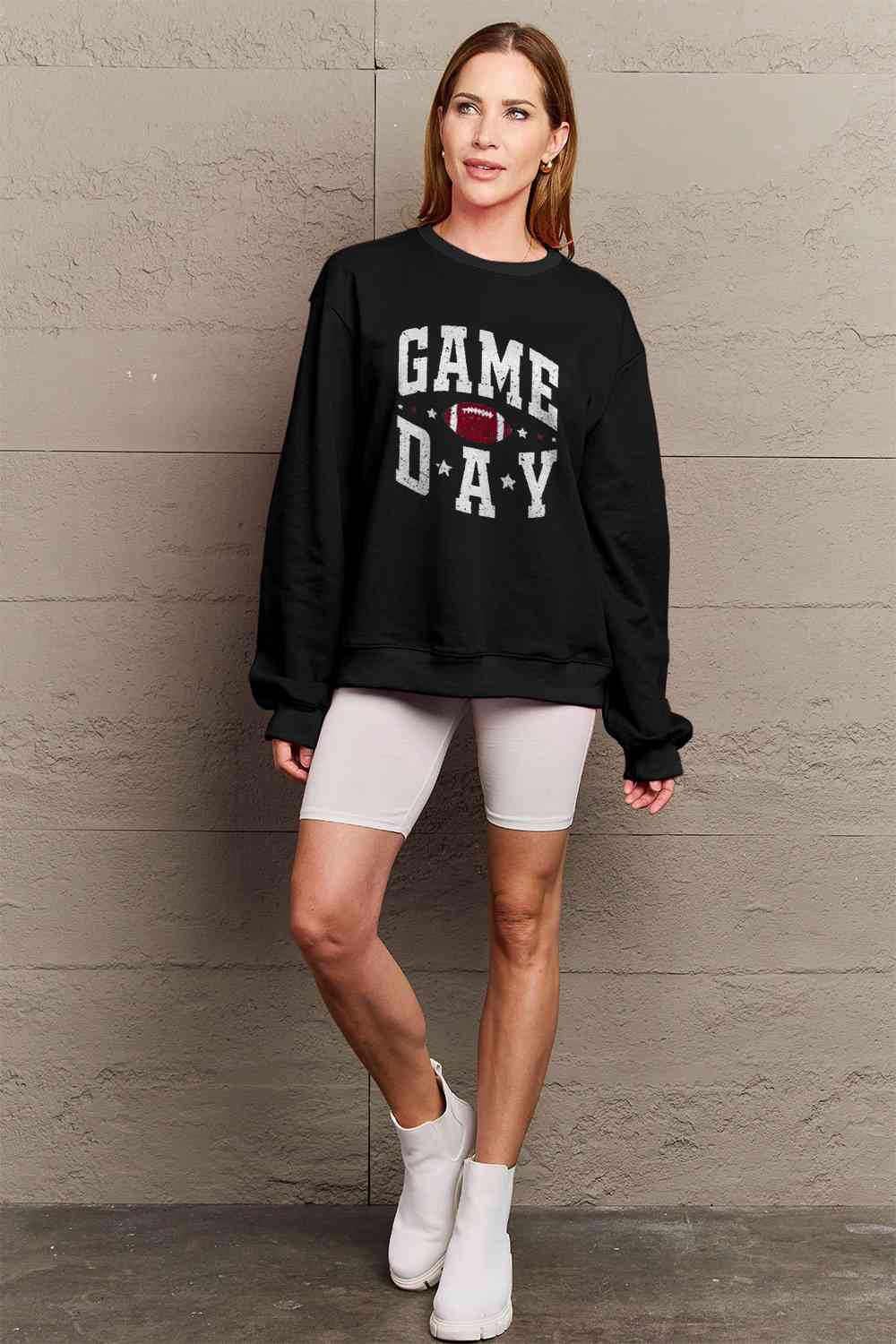 Simply Love Full Size GAME DAY Graphic Sweatshirt - Guy Christopher