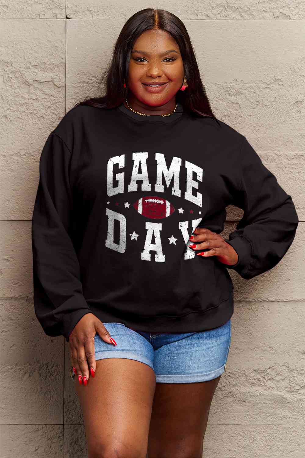 Simply Love Full Size GAME DAY Graphic Sweatshirt - Guy Christopher