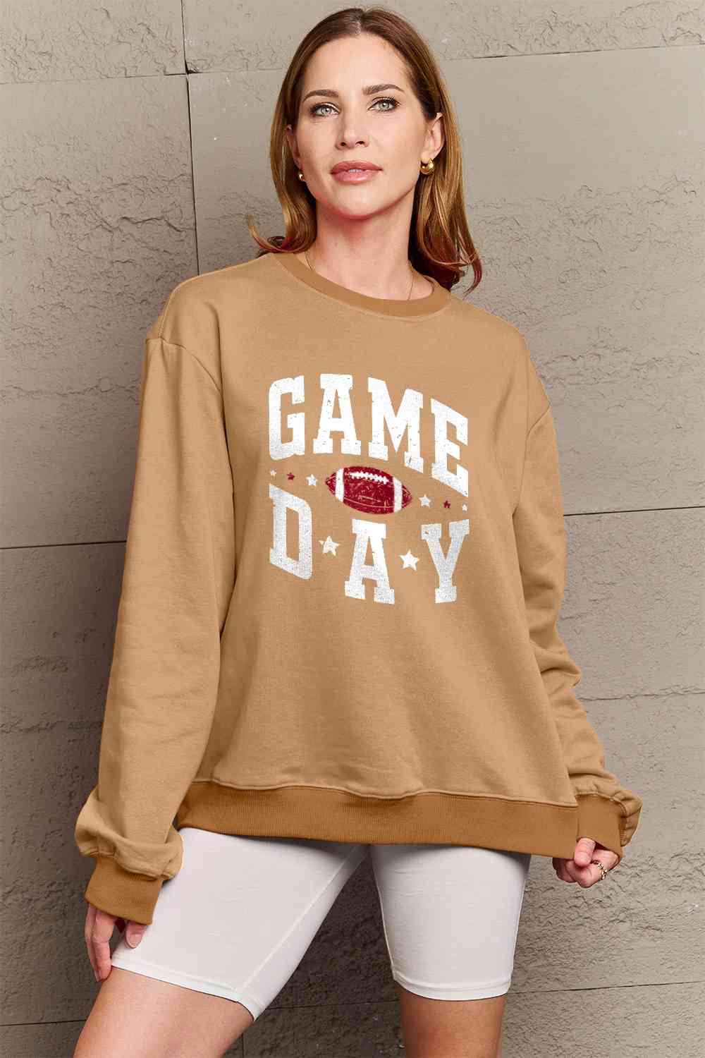 Simply Love Full Size GAME DAY Graphic Sweatshirt - Guy Christopher