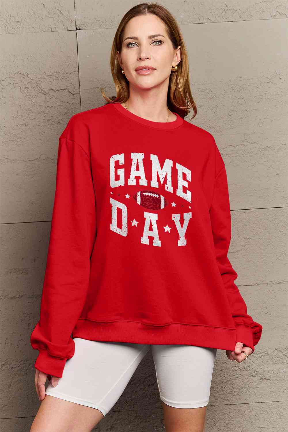 Simply Love Full Size GAME DAY Graphic Sweatshirt - Guy Christopher