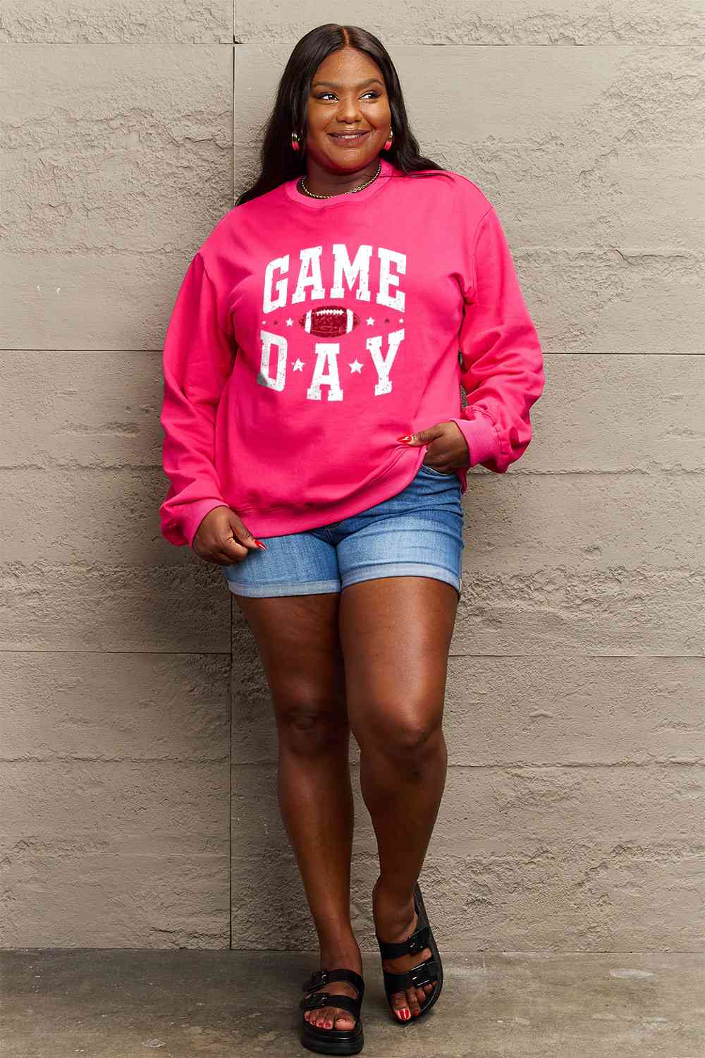 Simply Love Full Size GAME DAY Graphic Sweatshirt - Guy Christopher