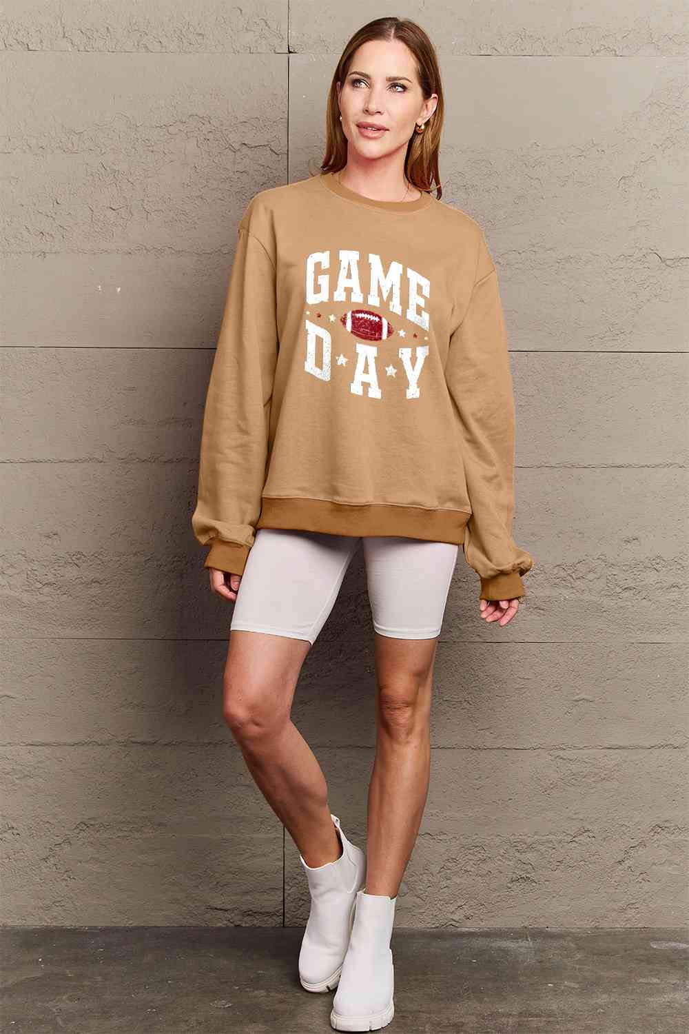 Simply Love Full Size GAME DAY Graphic Sweatshirt - Guy Christopher