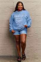 Simply Love Full Size Letter Graphic Round Neck Long Sleeve Sweatshirt - Guy Christopher