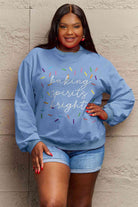 Simply Love Full Size Letter Graphic Round Neck Long Sleeve Sweatshirt - Guy Christopher