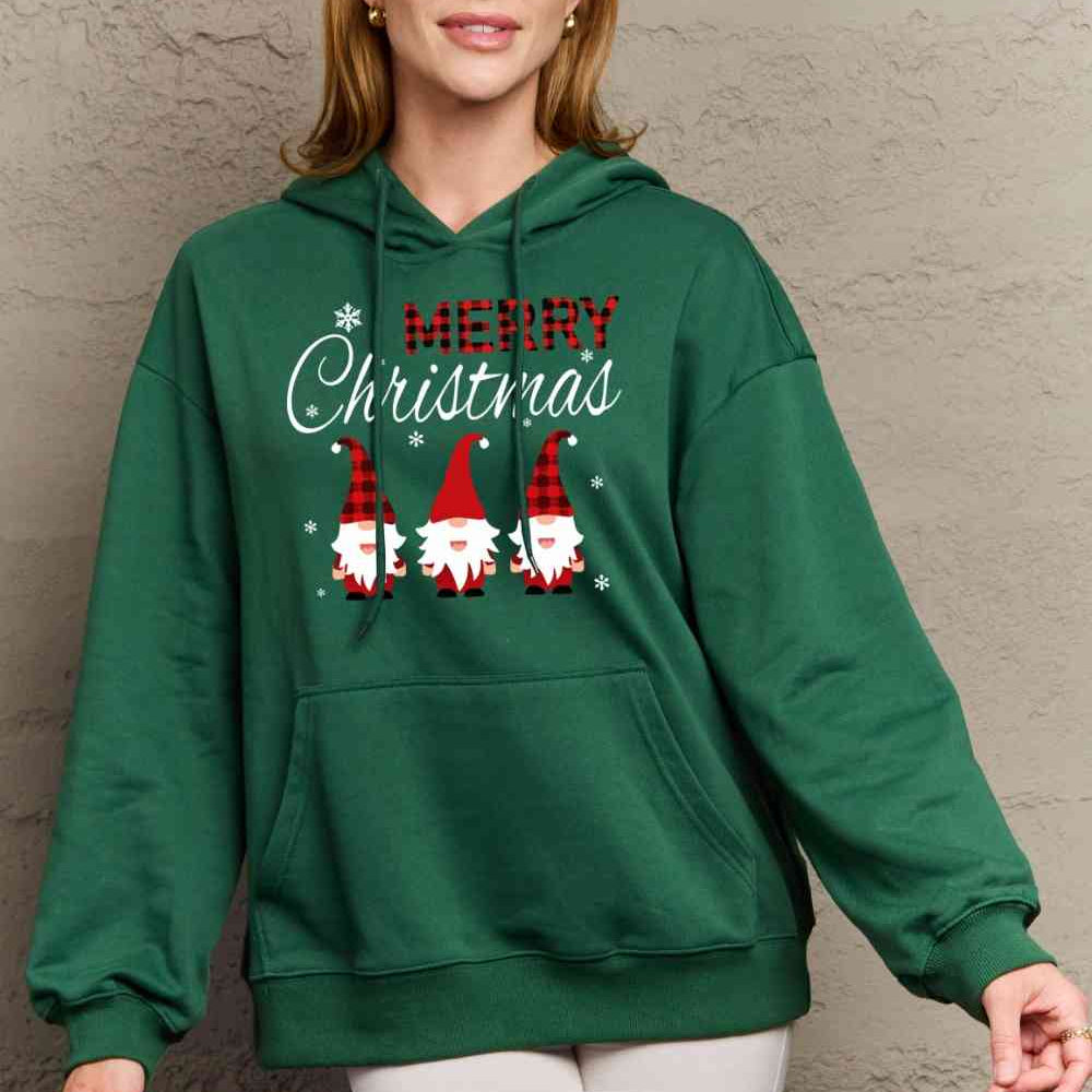 Simply Love Full Size MERRY CHRISTMAS Graphic Hoodie - Guy Christopher