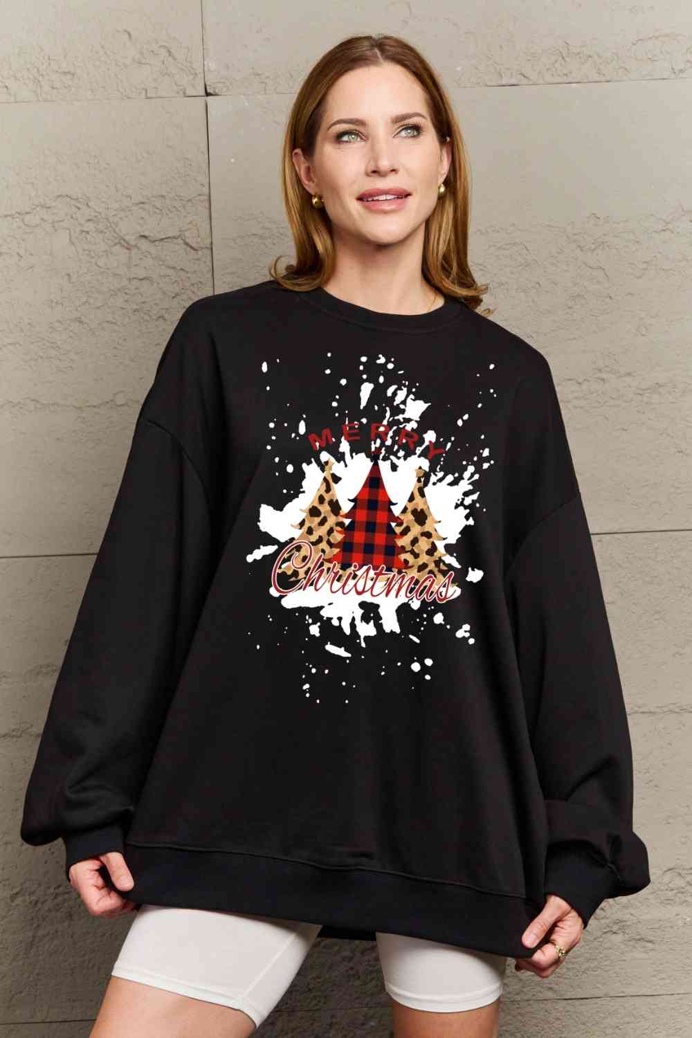 Simply Love Full Size MERRY CHRISTMAS Graphic Sweatshirt - Guy Christopher