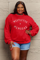 Simply Love Full Size MISTLETOE MIMOSAS Long Sleeve Sweatshirt - Guy Christopher
