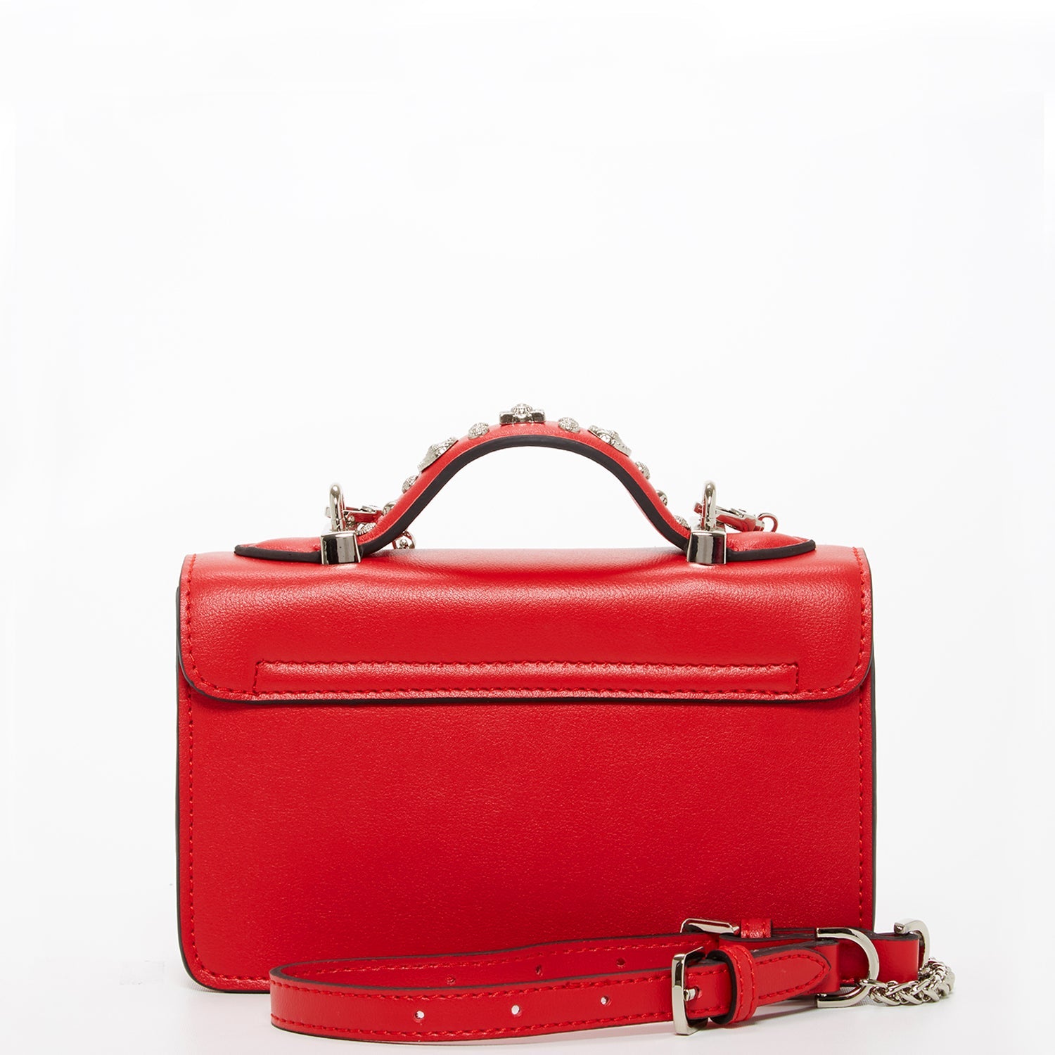 The Hollywood Studded Leather Crossbody Bag Red - Guy Christopher 