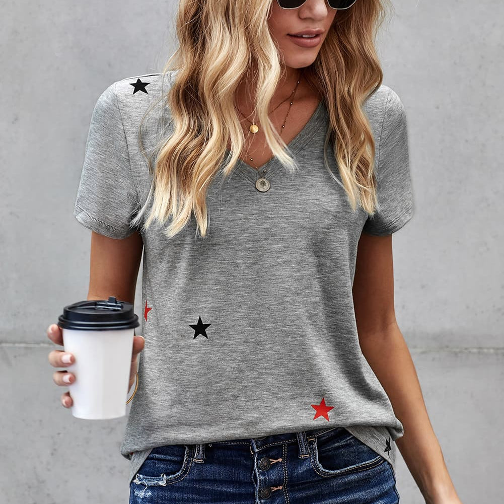 "Starry Nights V-Neck Tee - Let Your Love Story Come Alive - Feel Enchanted and Empowered" - Guy Christopher